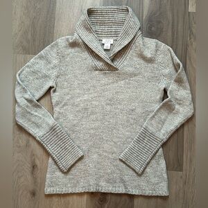 LOFT Heather Gray Cowl Neck Sweater